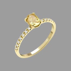 Fancy Yellow Diamond Engagement 0.81ct Ring