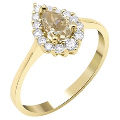 Bague de fiançailles fantaisie en diamant jaune 0,96 carat