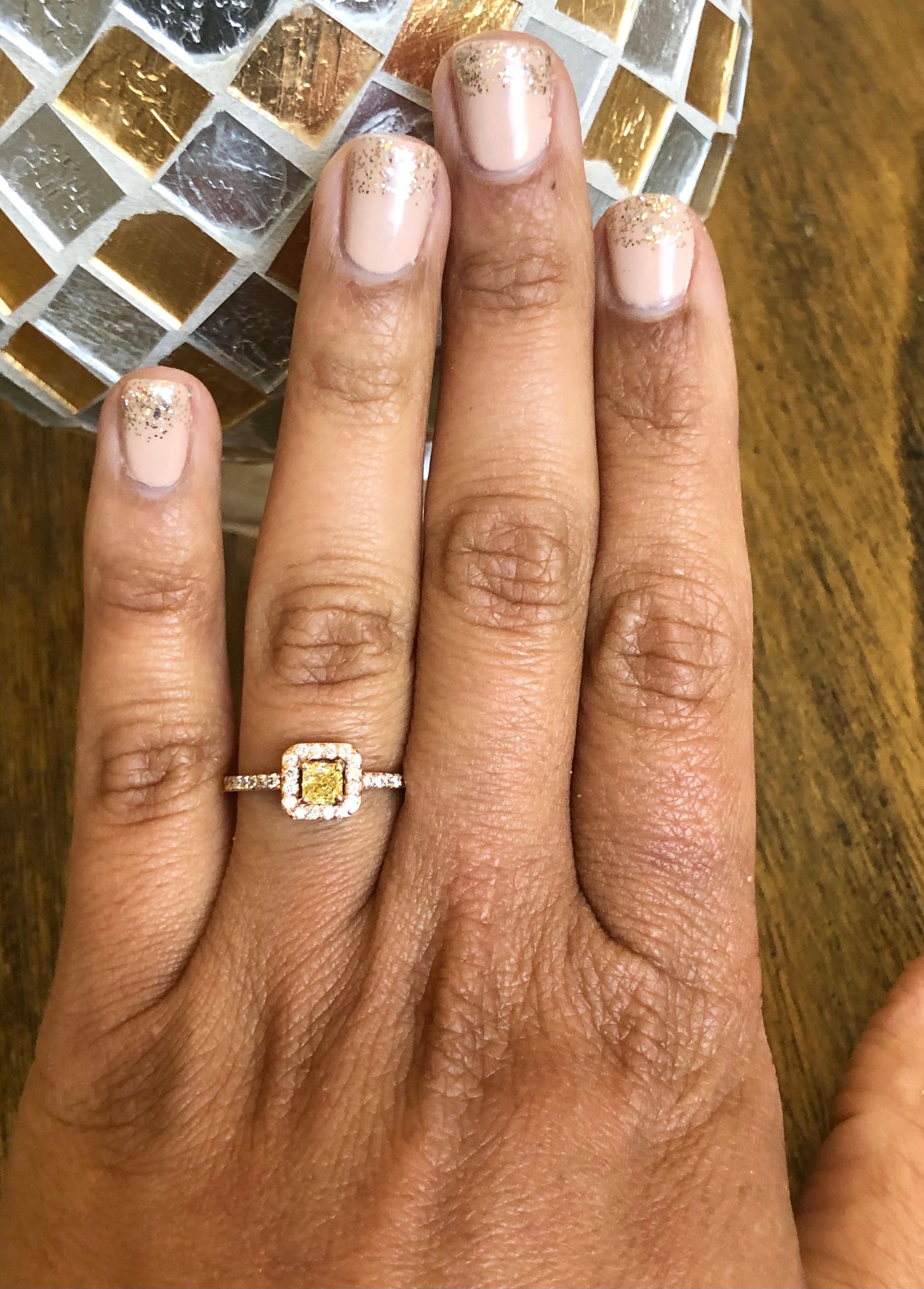 rose gold yellow diamond ring