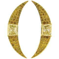 Fancy Yellow Diamond Gold Earrings