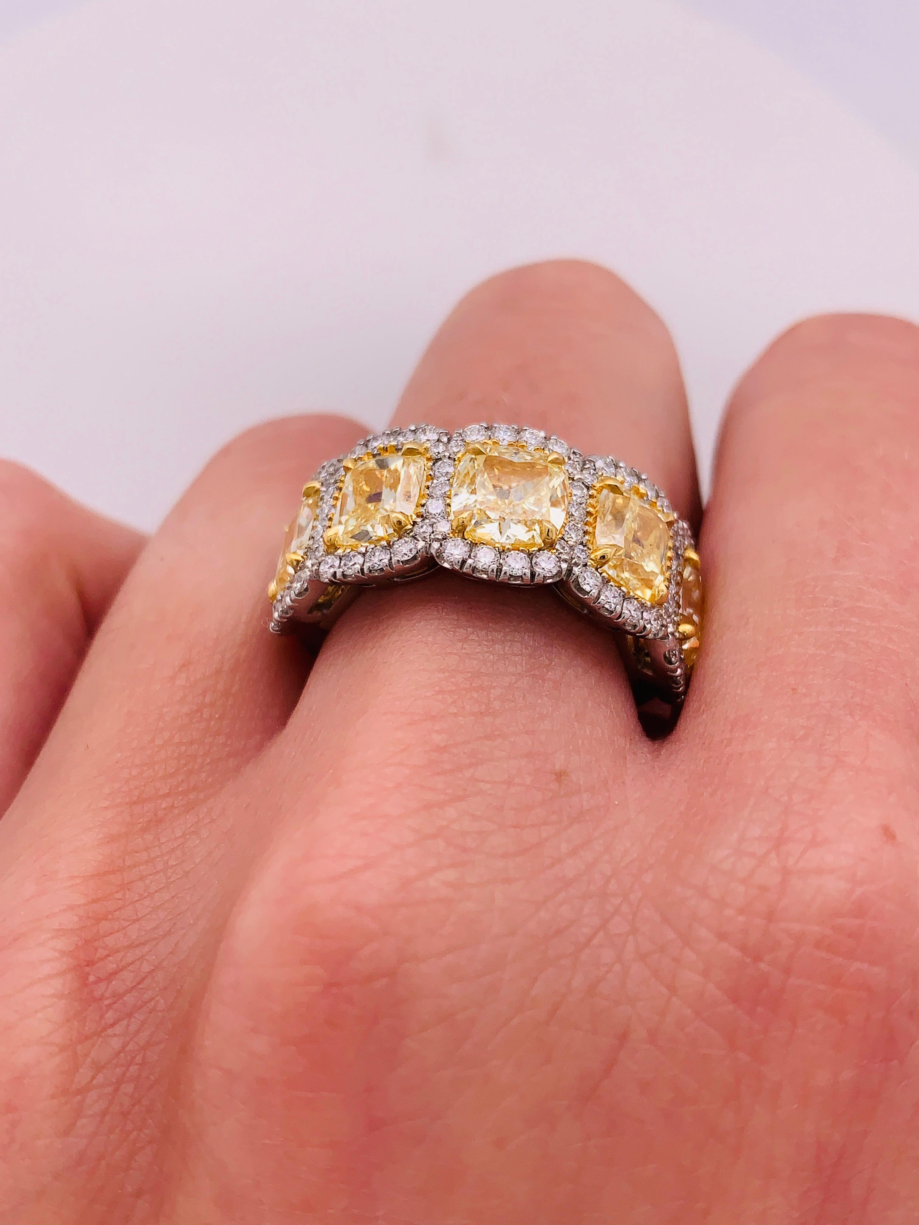 yellow diamond eternity band