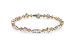 Pulsera Fantasía Diamante Amarillo Oro Platino