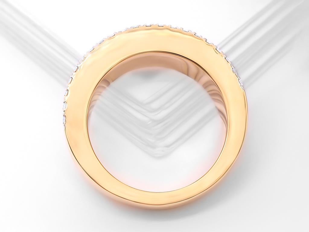 Women's or Men's Fancy Yellow Diamond Half Eternity Band Ring 3.83 Carats 18K Yellow Gold For Sale