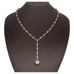 Fancy Yellow Diamond Lariat Tennis Necklace