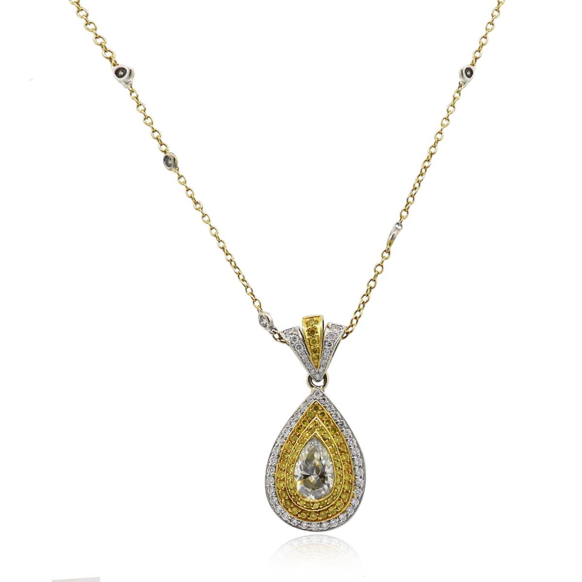 Collana con diamanti gialli Nature Fancy 18 Karat In magazzino

Questa raffinata collana di diamanti gialli naturali fancy in oro 18 carati è caratterizzata da diamanti gialli naturali che emanano eleganza. Un pezzo di grande effetto, perfetto per