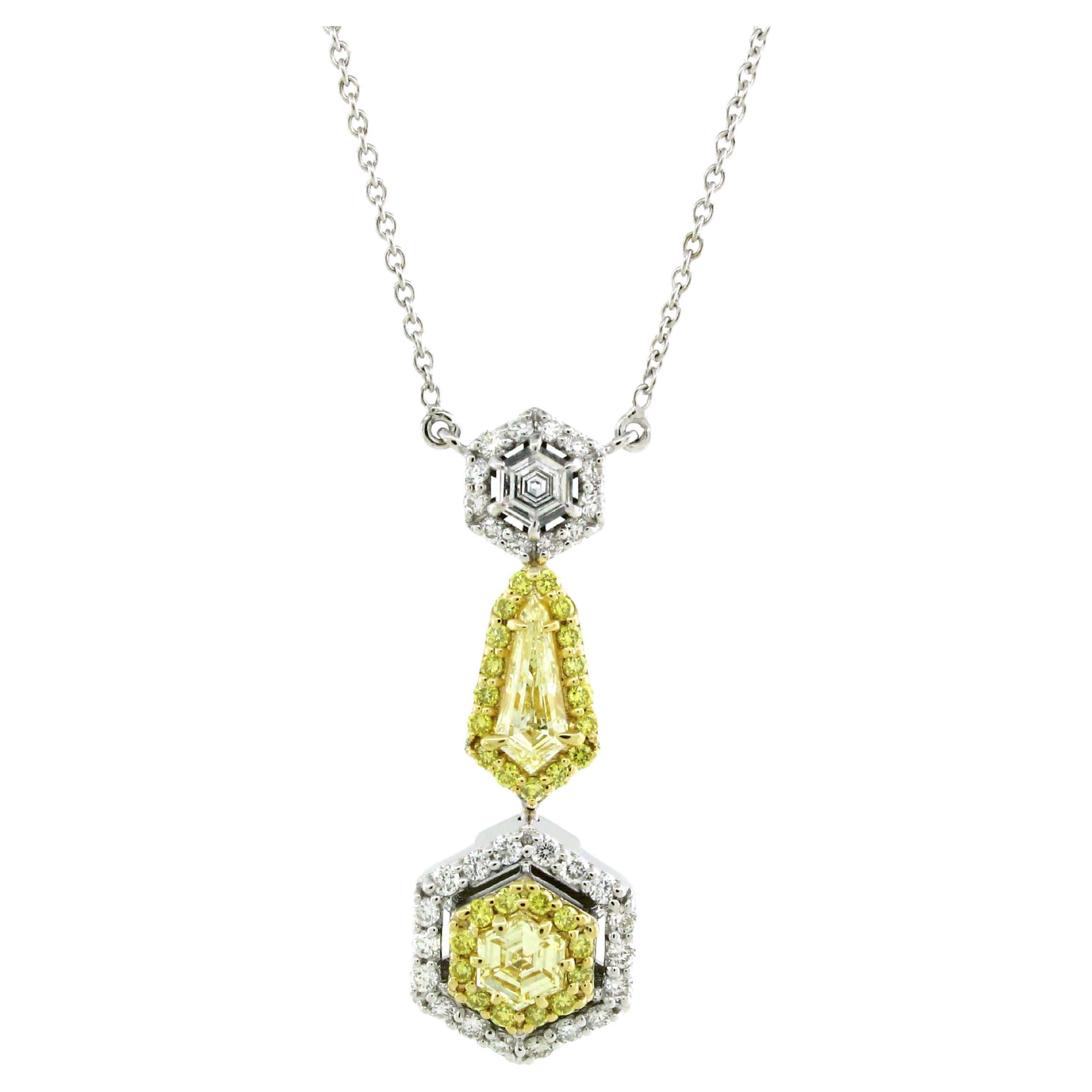 Fancy Yellow Diamond Pendant Chain  For Sale