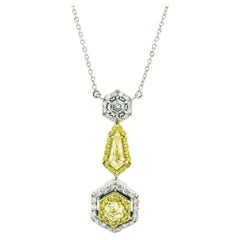 Fancy Yellow Diamond Pendant Chain 