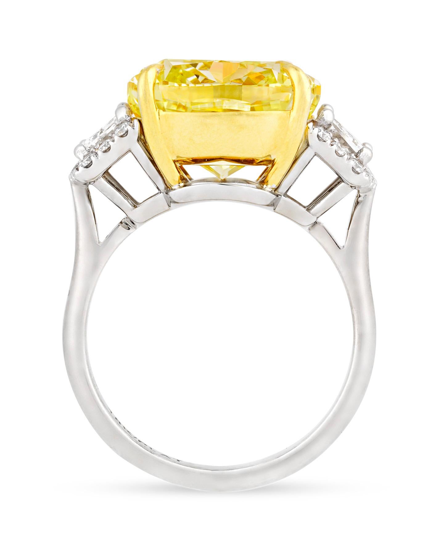 Modern Fancy Yellow Diamond Ring, 11.00 Carat