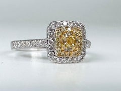 Fancy yellow diamond ring 18KT diamond ring engagement diamond ring