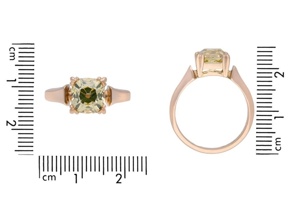 Victorian Fancy yellow diamond ring, circa 1880.