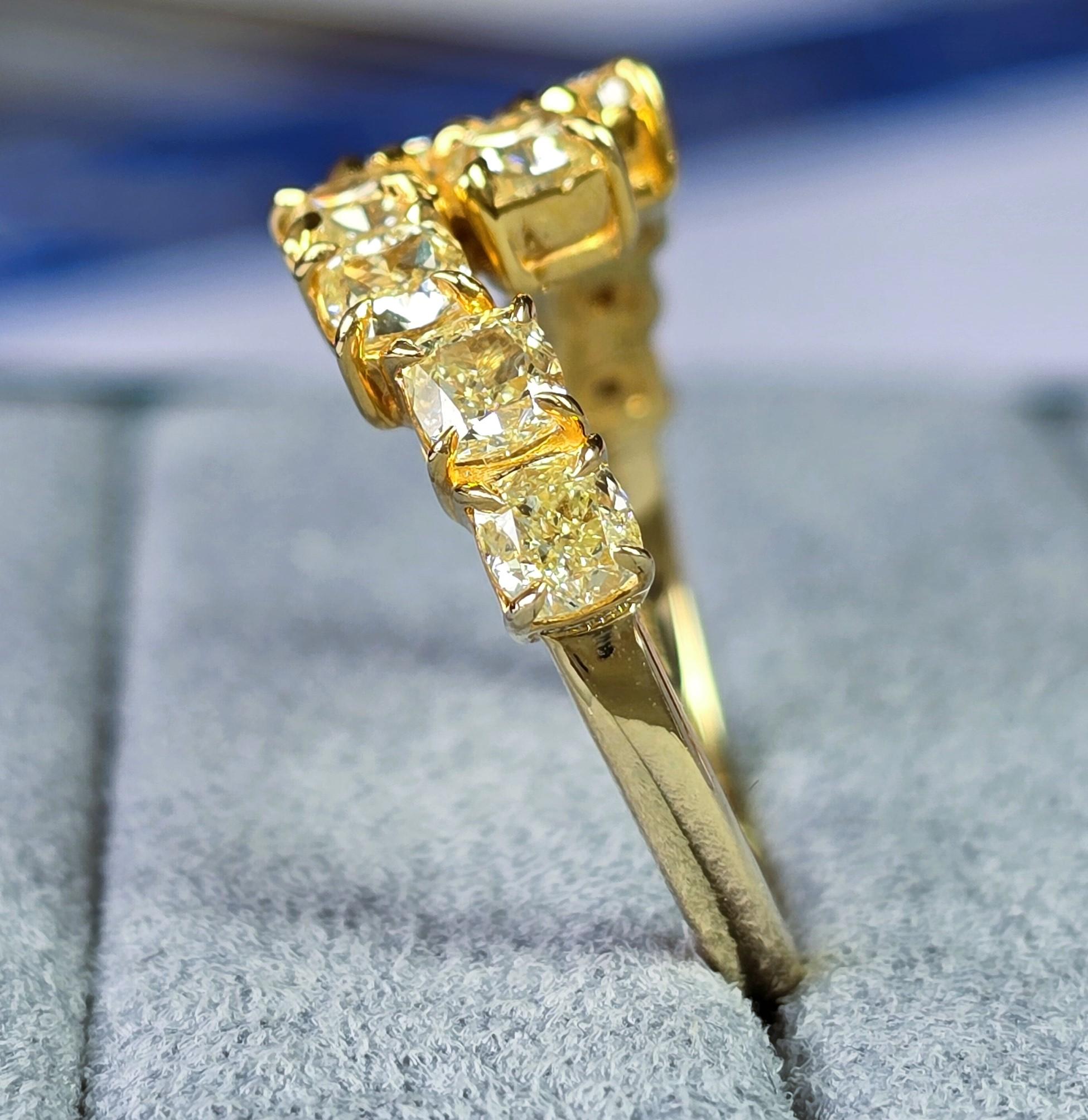 Fancy Yellow Diamond Ring For Sale 5