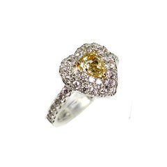 Fancy Yellow Diamond  Engagement-Wedding Ring