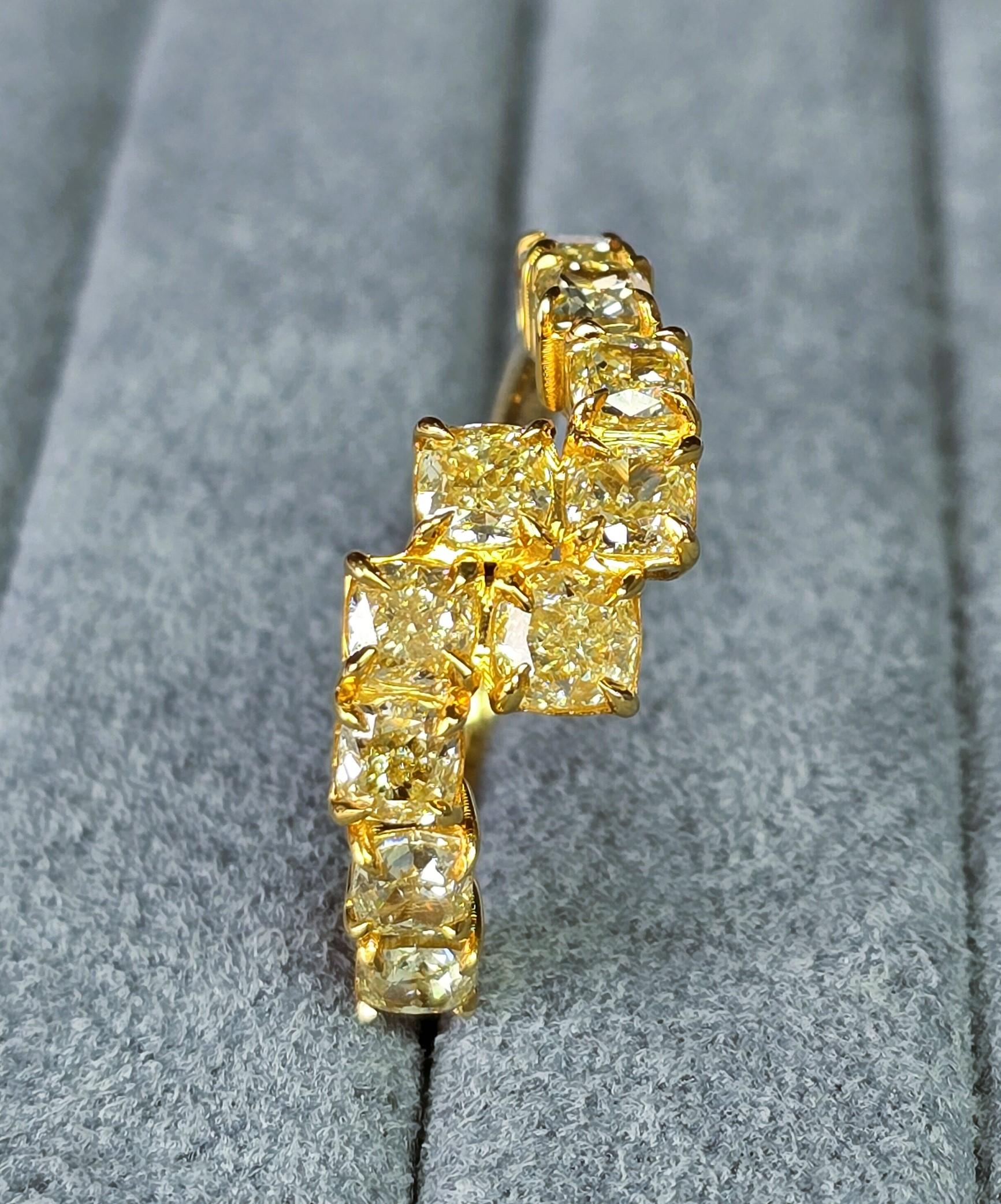 Fancy Yellow Diamond Ring For Sale 3