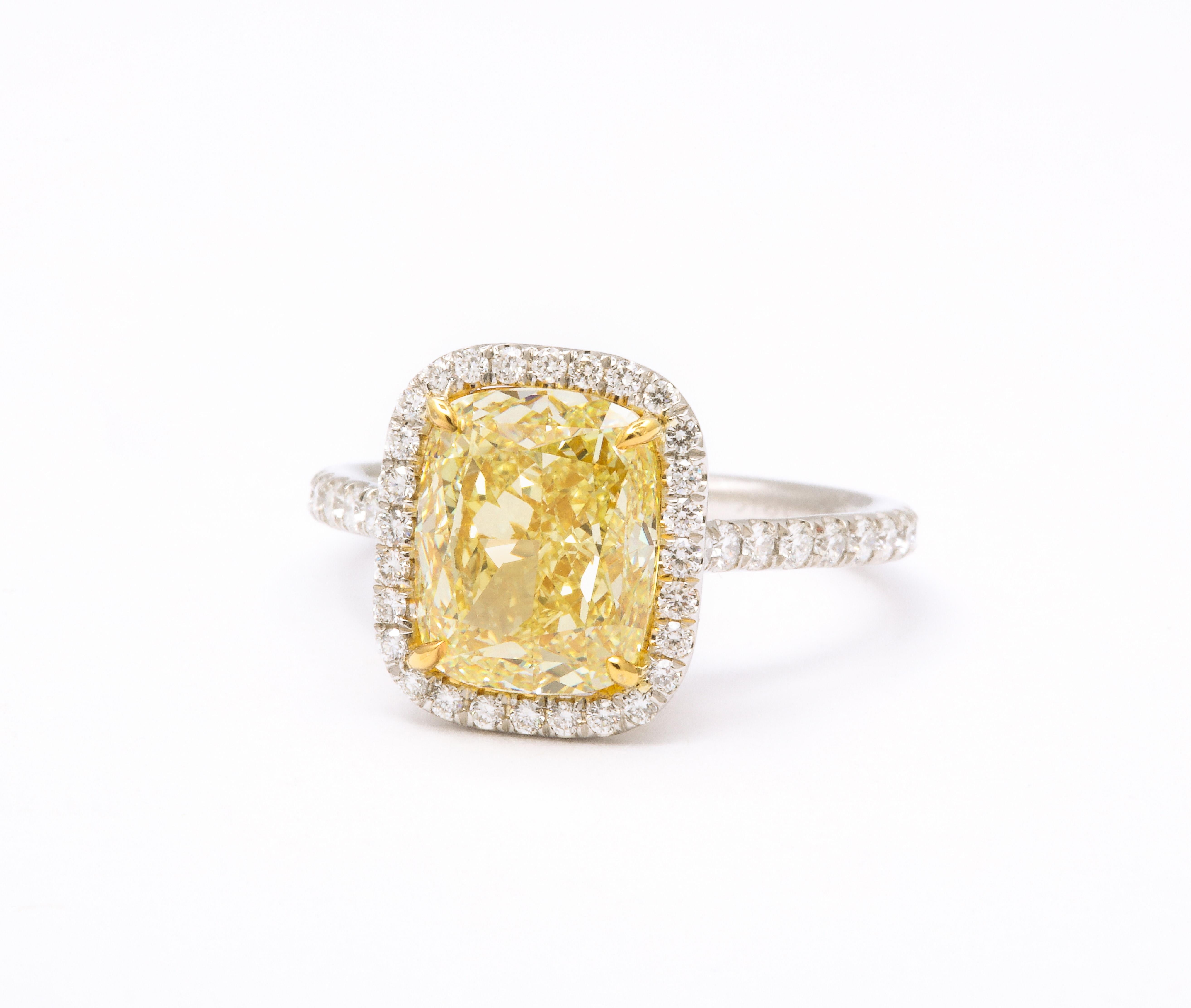 Women's Fancy Yellow Diamond Ring  For Sale