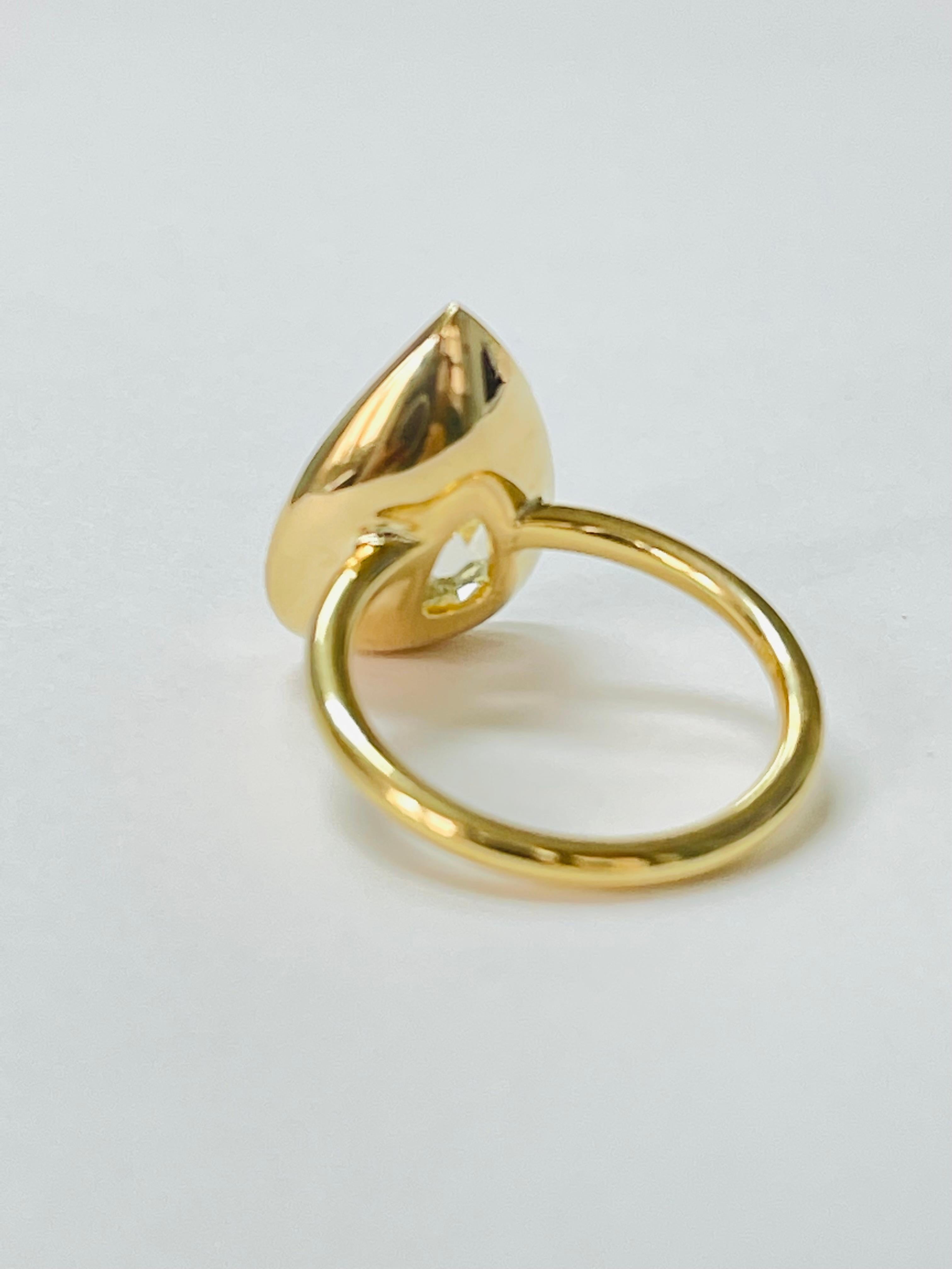 Jaune fantaisie  Bague en or jaune 18k avec diamant certifié GIA Pour femmes en vente