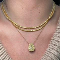 Fancy Yellow Diamond Tennis Necklace