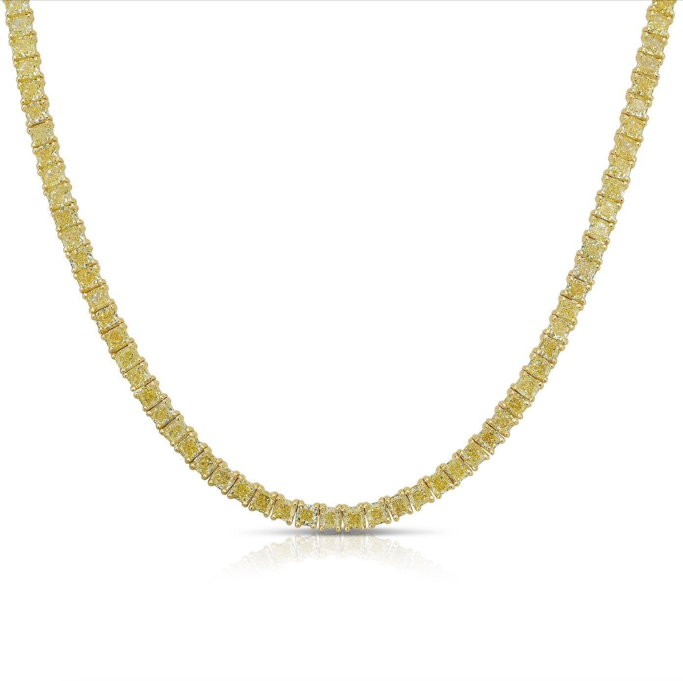 Collana Tennis con diamanti gialli fantasia in vendita 1