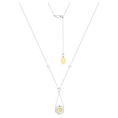 Fancy Yellow Diamond White 14k Gold Necklace for Her