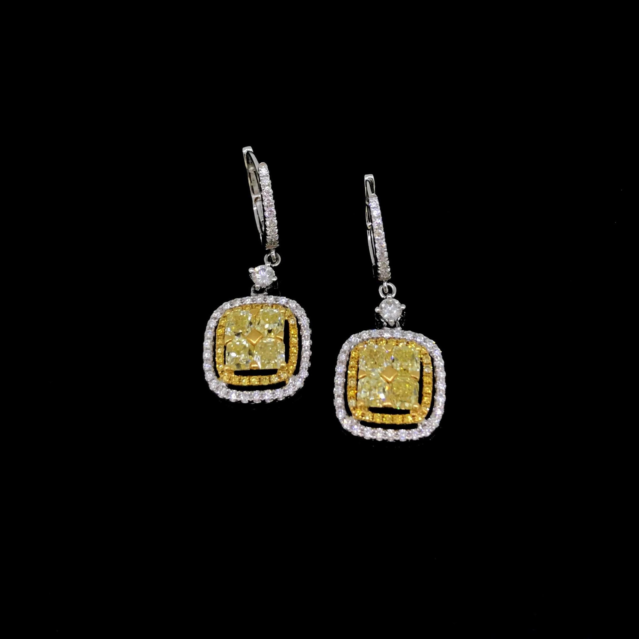 yellow diamonds earrings