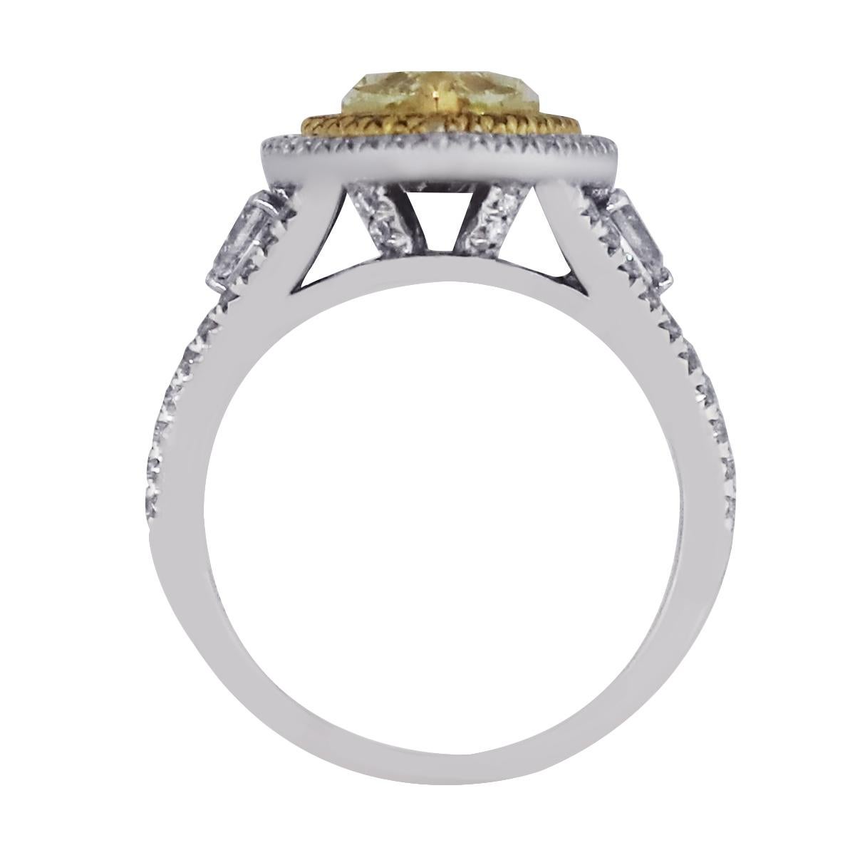 double halo yellow diamond ring
