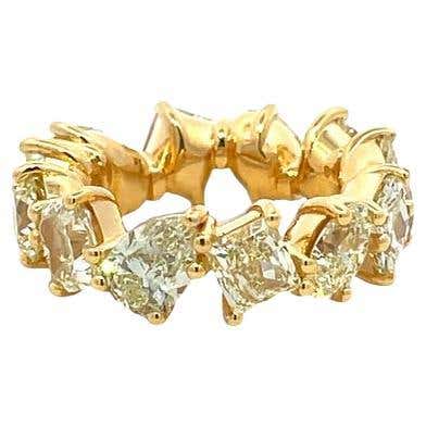 Fancy Yellow Eternity Diamond Ring Mix Shape 12.23 CT 18k YG For Sale ...