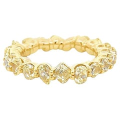 Fancy Yellow Eternity Diamond Ring Mix Shape 4.78 CT 18k YG