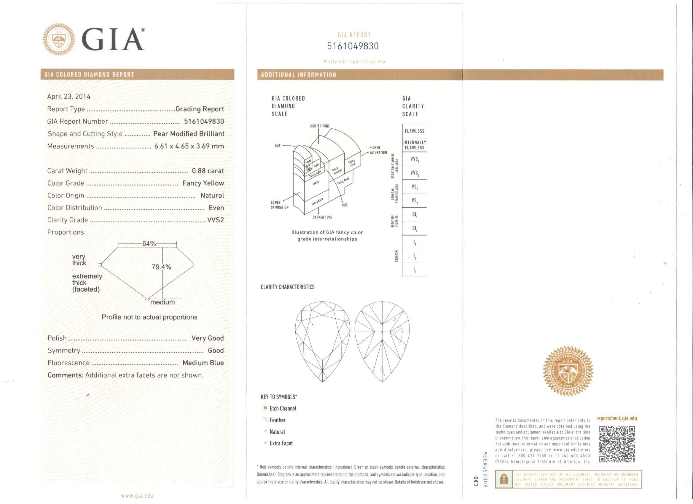 Modern Fancy Yellow Flower Diamond Ring with Five GIA Certified Pear Shape Diamonds For Sale