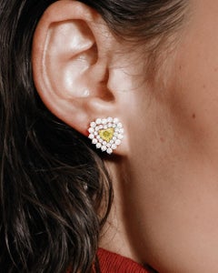 Fancy Yellow Heart Earring