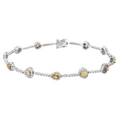 Fancy Yellow Heart Shape Diamond Bracelet 18K White Gold
