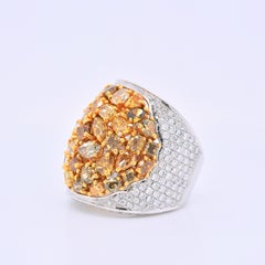 Shimon's Creations 8.41ct Multi-Color Diamond Cluster Ring in 18k Gold