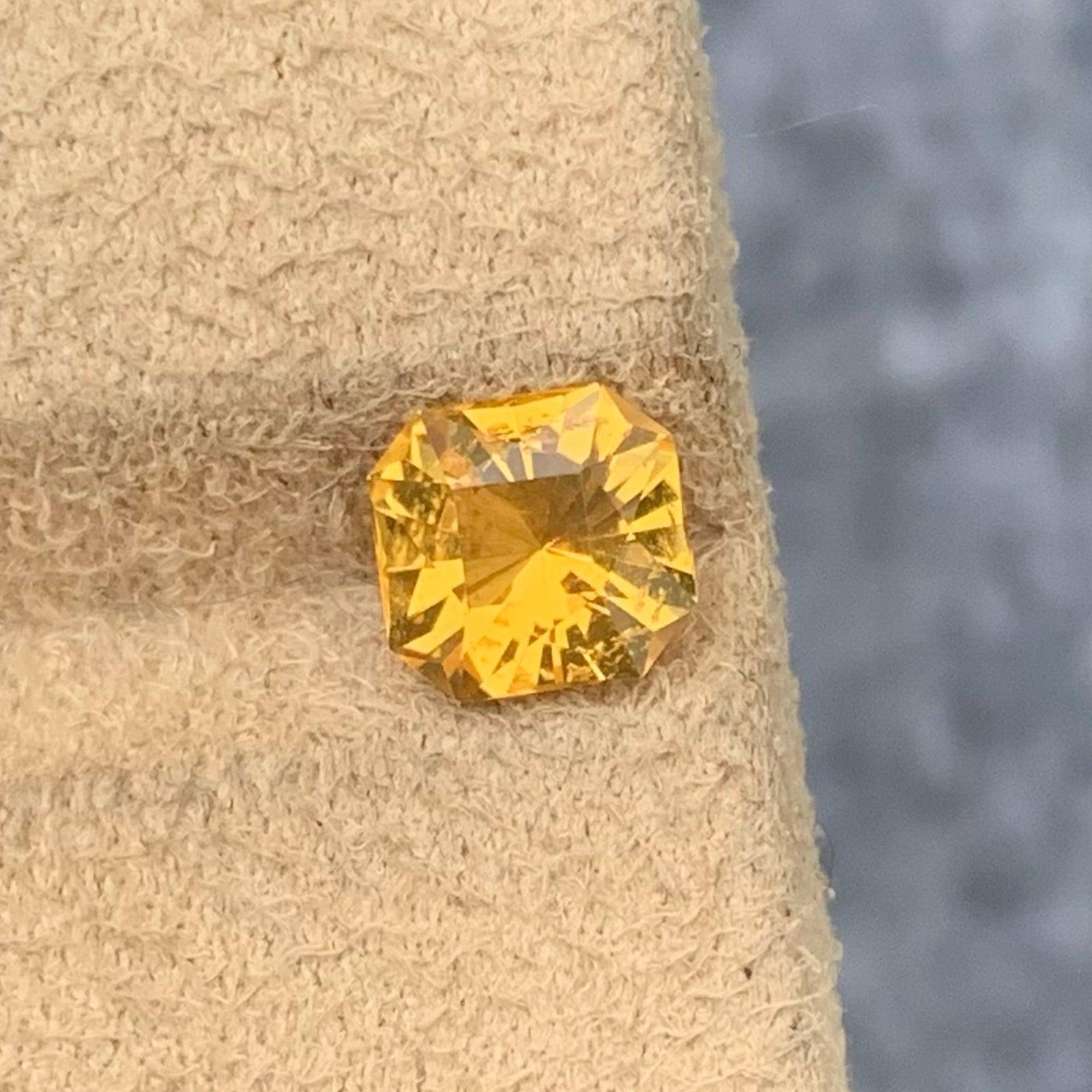 Fancy Yellow Natural Citrine Gemstone of 1.95 carats from Brazil has a wonderful cut in a Octagon shape, incredible Yellow color. Great brilliance. This gem is totally loupe-clean.

Product Information:
GEMSTONE TYPE:	Fancy Yellow Natural Citrine