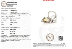 Fancy Yellow Natural Diamond Bow Statement Ring in 14k Solid Gold (Certified)