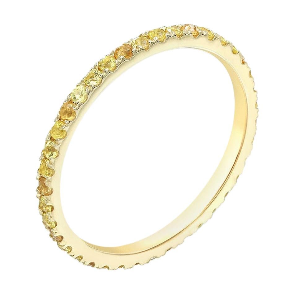 Impressive Fancy Yellow / Orange Sapphire Diamond Yellow Gold Ring For ...