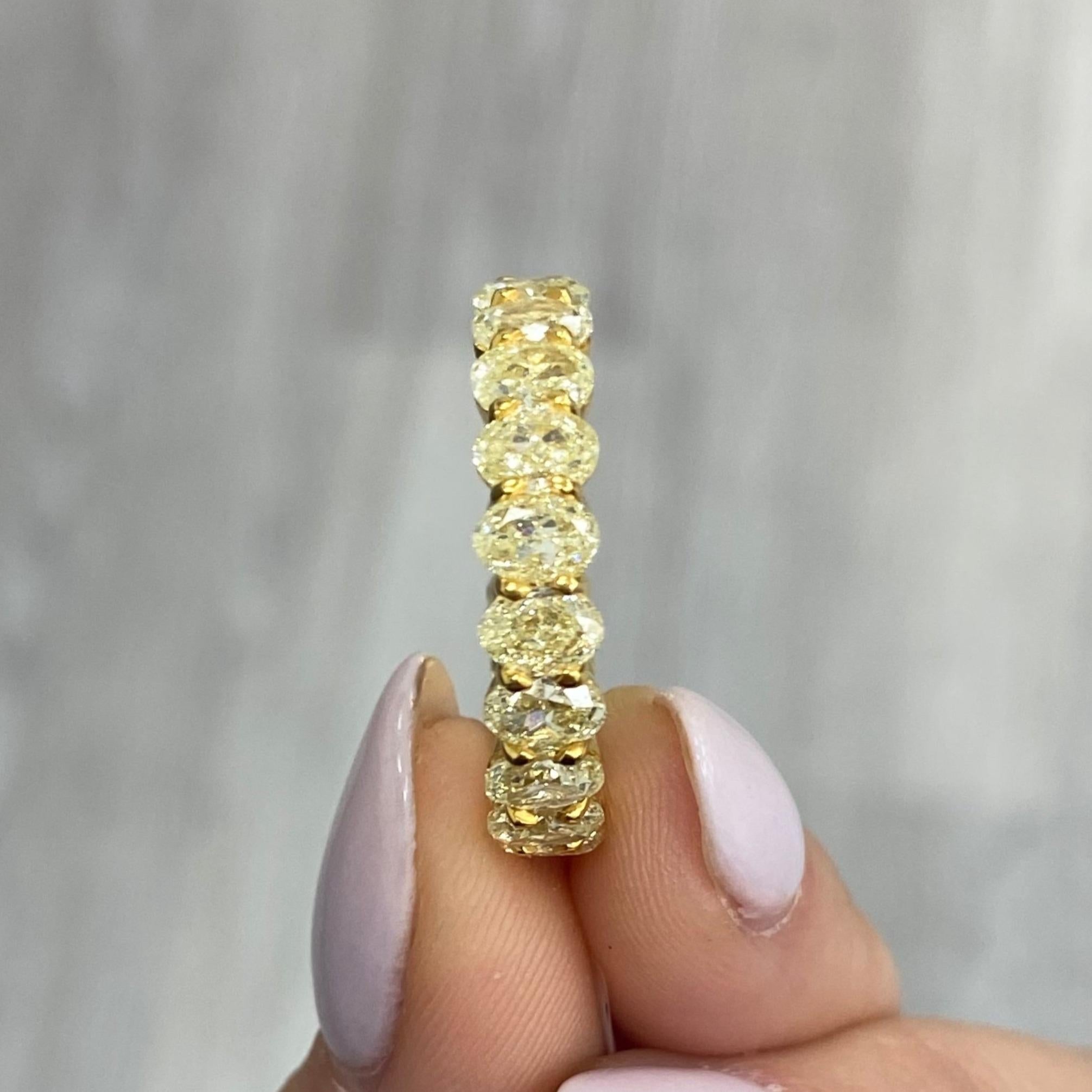 Women's Fancy Yellow Oval Diamond Eternity Band For Sale