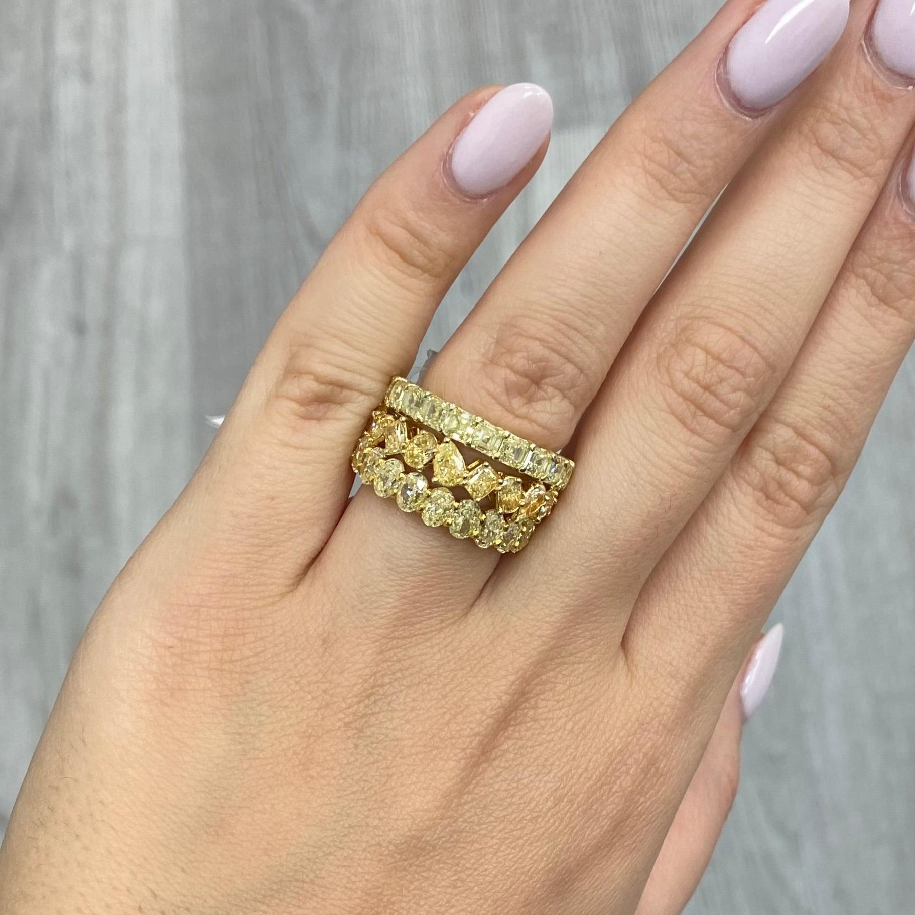 Fancy Yellow Oval Diamond Eternity Band For Sale 1