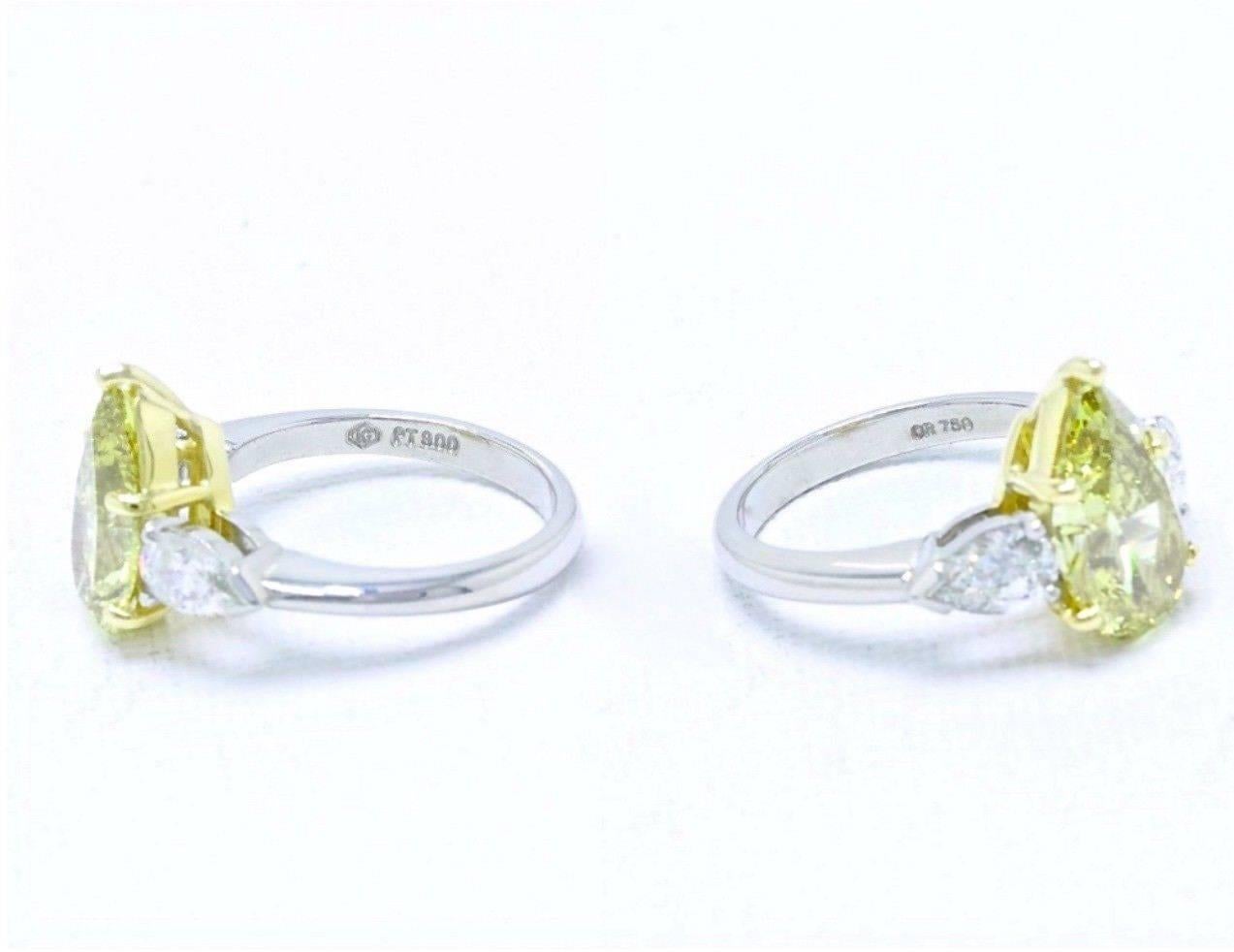 pear cut yellow diamond engagement ring