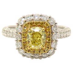 Bague cocktail jaune radiant fantaisie
