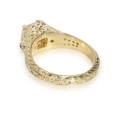 Anillo de diamantes radiantes amarillo fantasía en oro amarillo de 18 quilates SI1 1,71 quilates