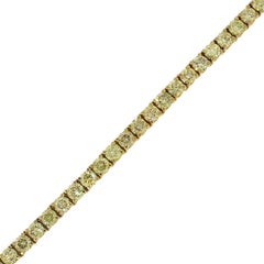 Fancy Yellow Round Brilliant Diamond Tennis Bracelet