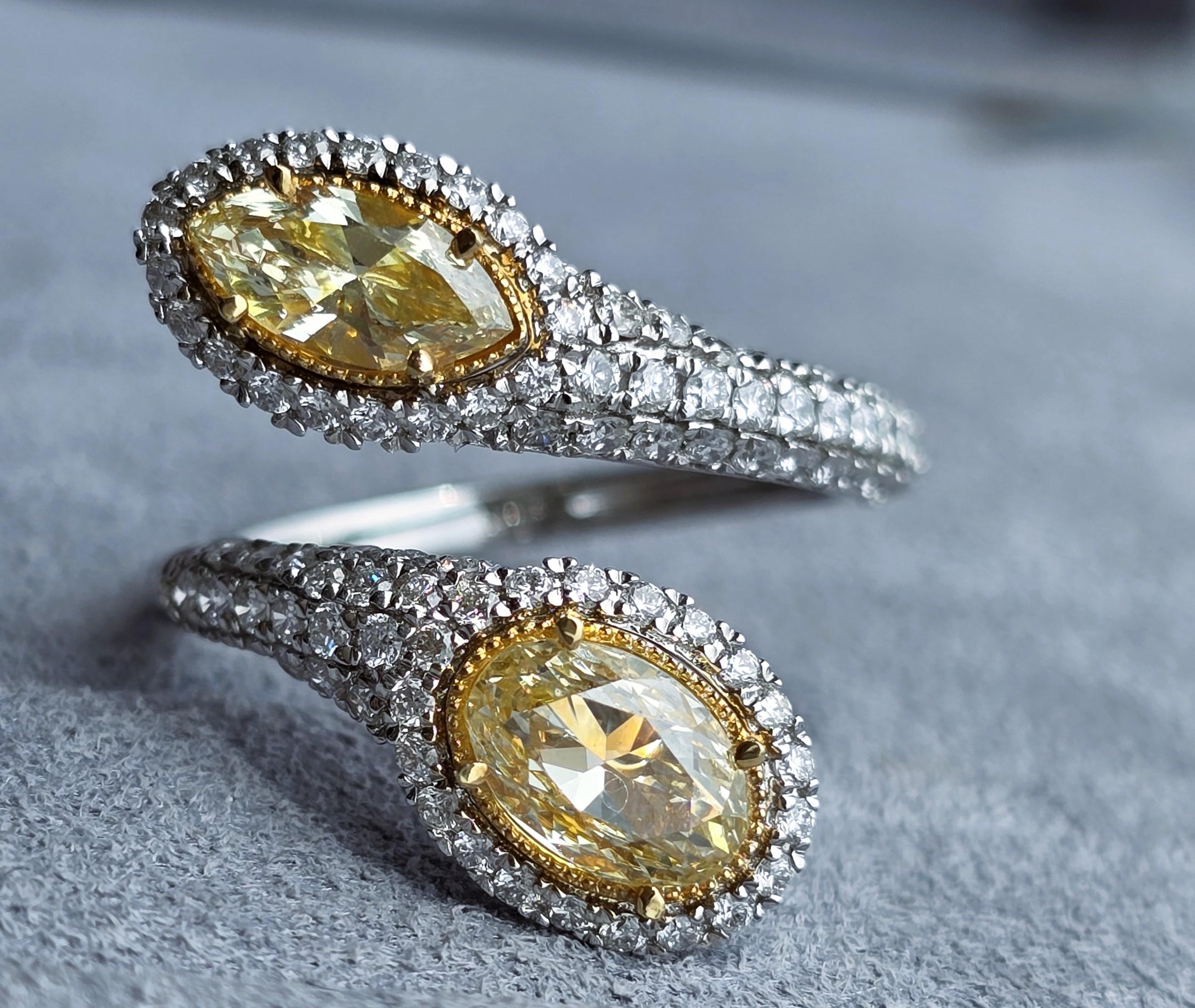 Anello con diamante giallo fantasia di purezza VS-SI In condizioni Nuovo in vendita a บางรัก, TH