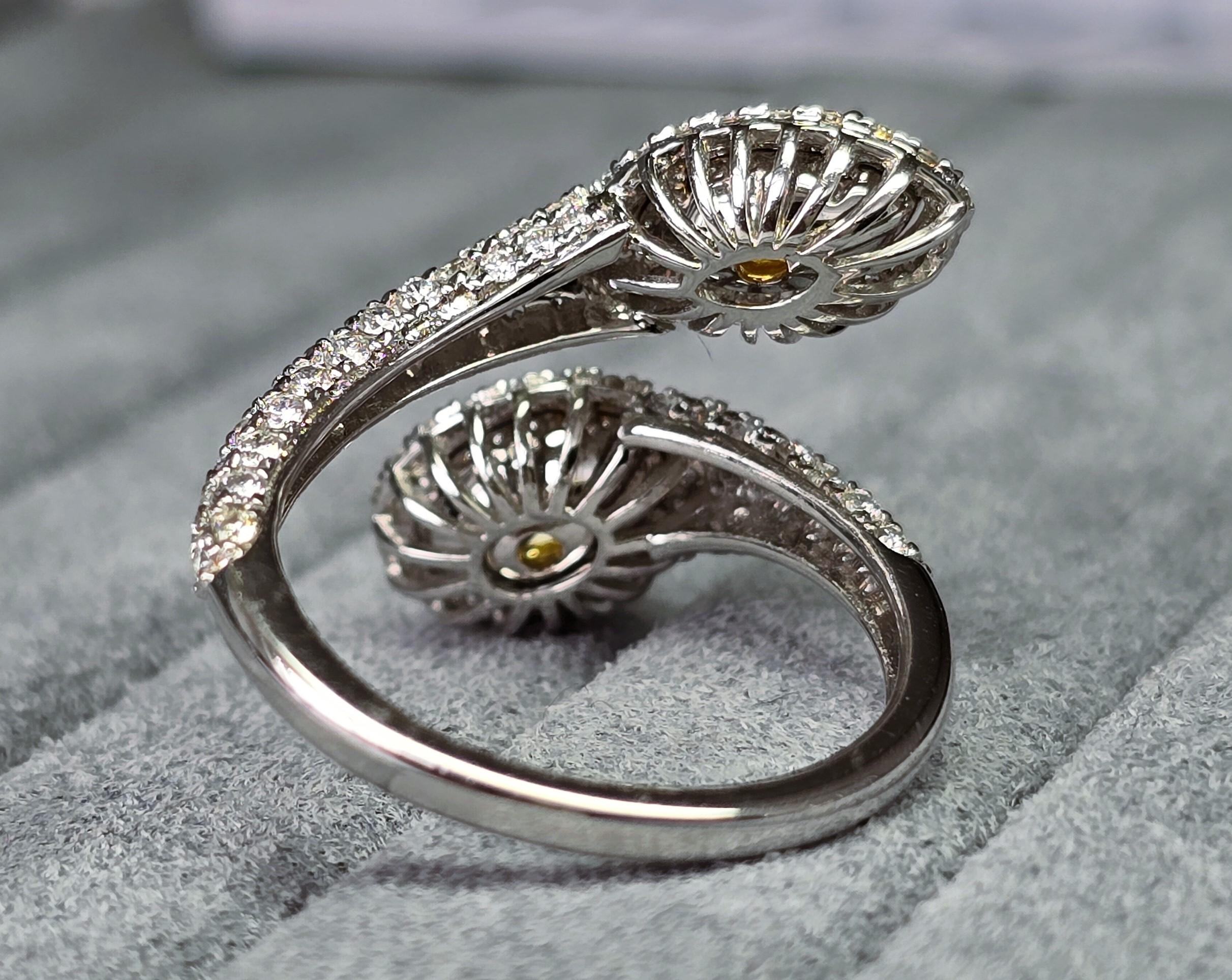 Anello con diamante giallo fantasia di purezza VS-SI in vendita 4
