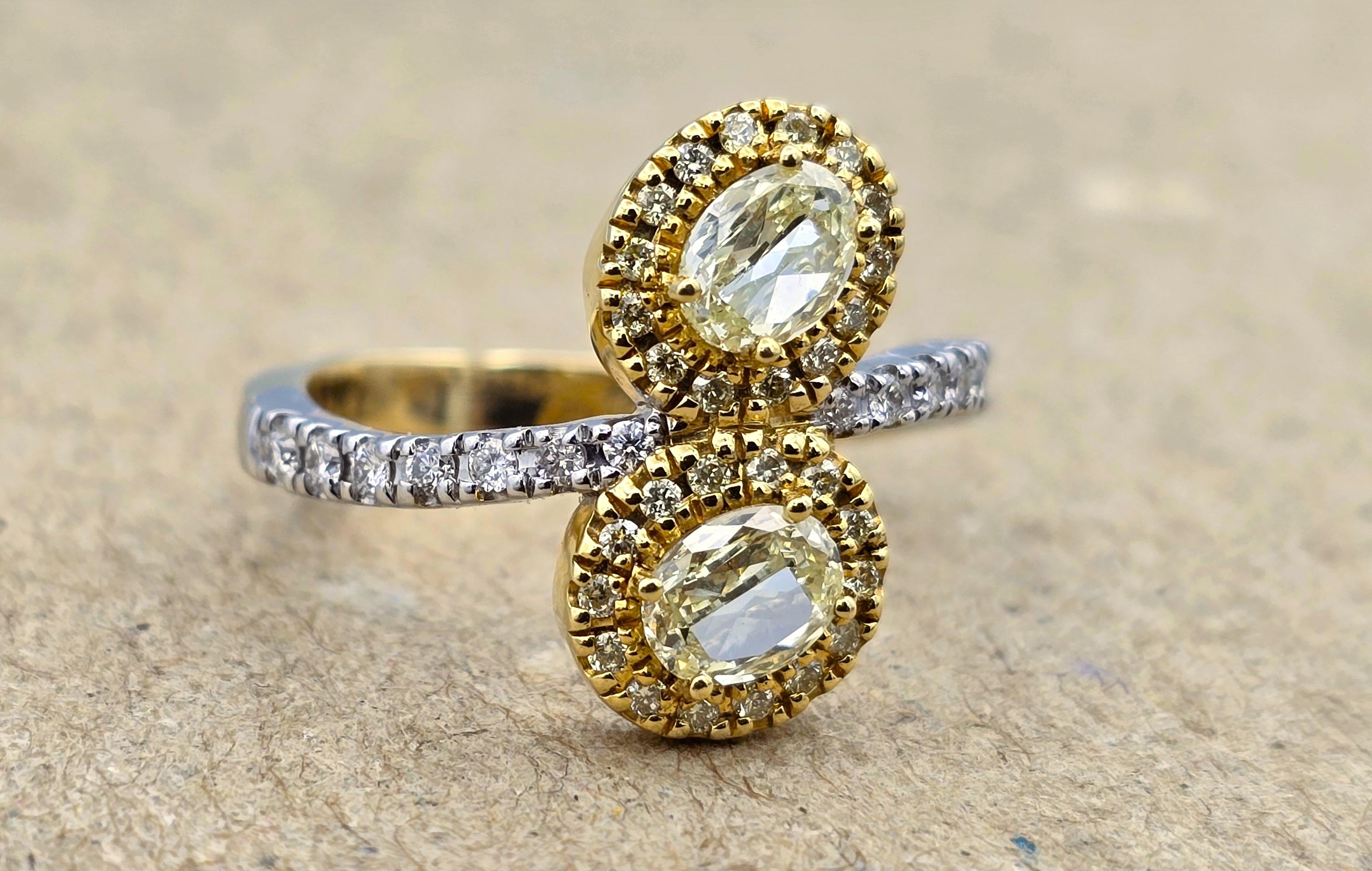 Bague en diamant jaune fantaisie VVS-VS en vente 5