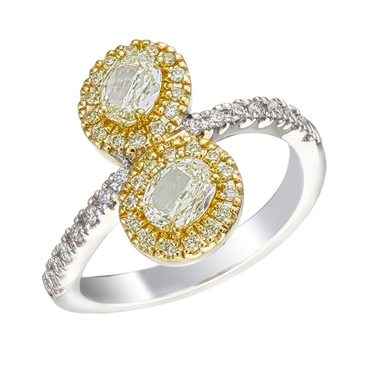 Bague en diamant jaune fantaisie VVS-VS Neuf - En vente à บางรัก, TH