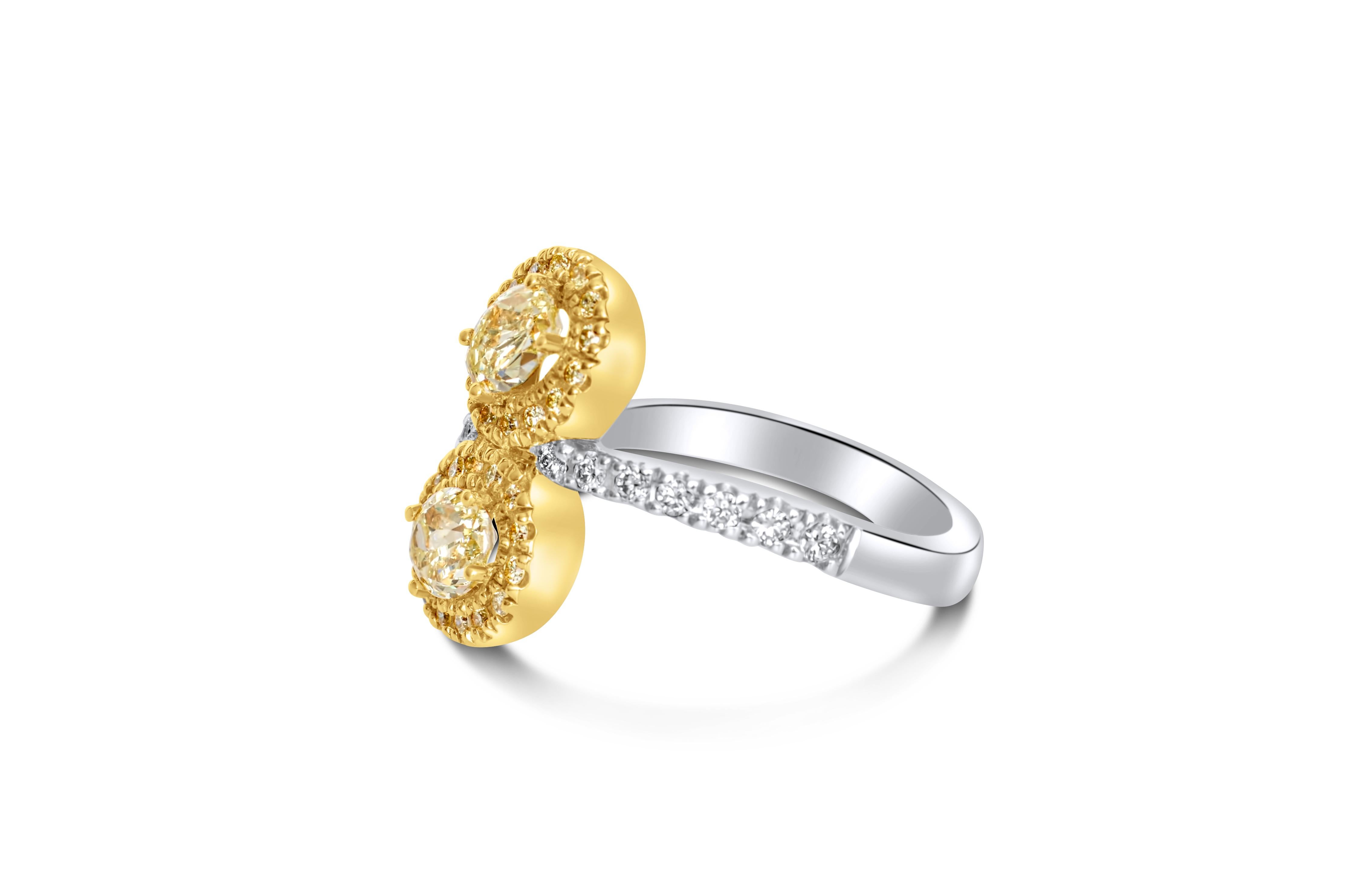 Bague en diamant jaune fantaisie VVS-VS Unisexe en vente