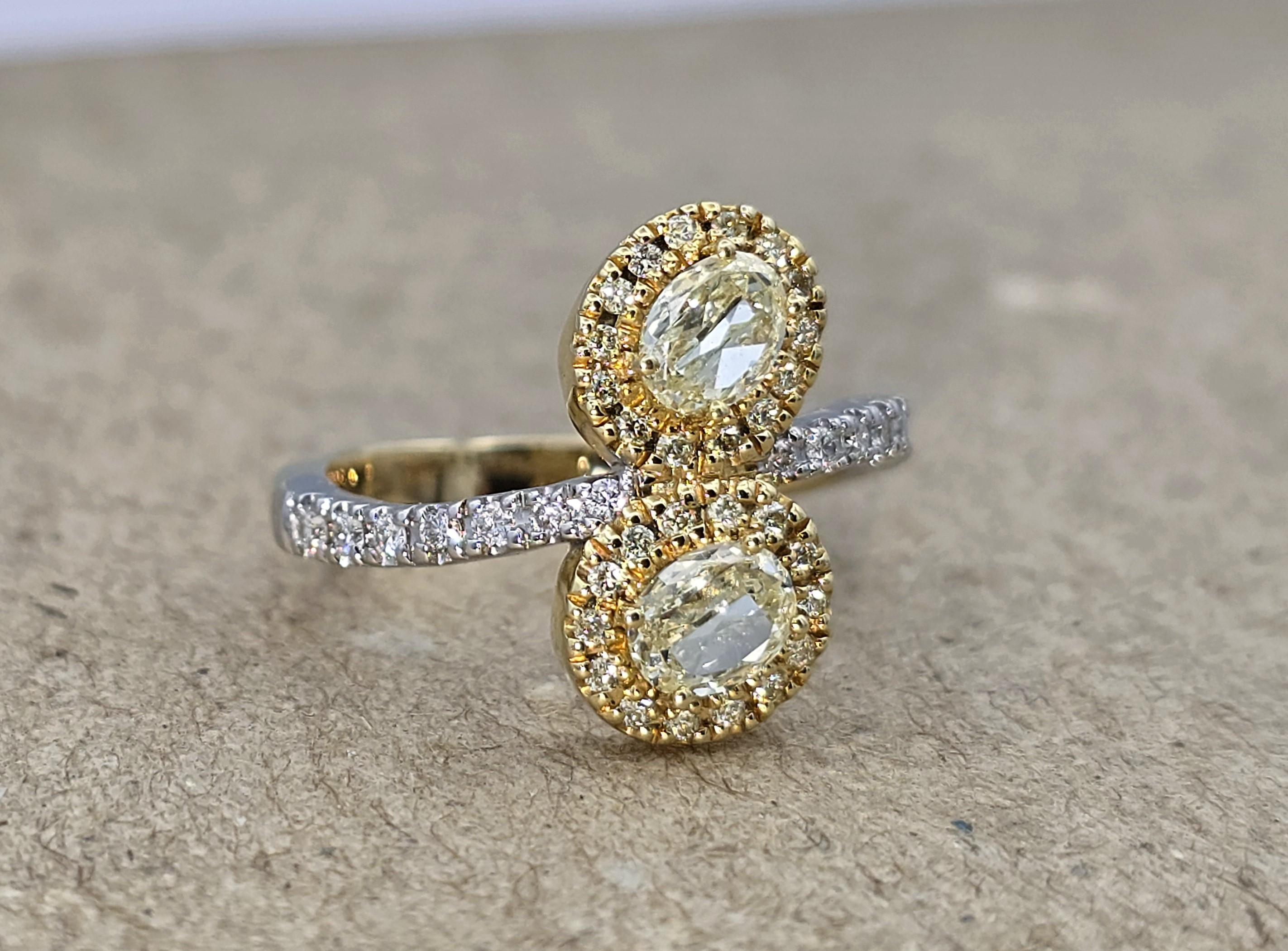 Bague en diamant jaune fantaisie VVS-VS en vente 3