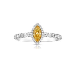 Ring aus 18 Karat Gold mit gelbem und orangefarbenem Fancy-Diamant