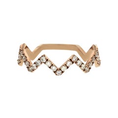 Fancy Zik Zak 14 Karat Rose Gold 0.52 Carat Diamonds Wedding Band Ring