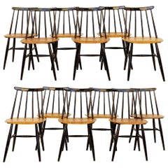 Fanett Dining Chairs by Ilmari Tapiovaara for Edsby Verken, Set of 12, 1950s