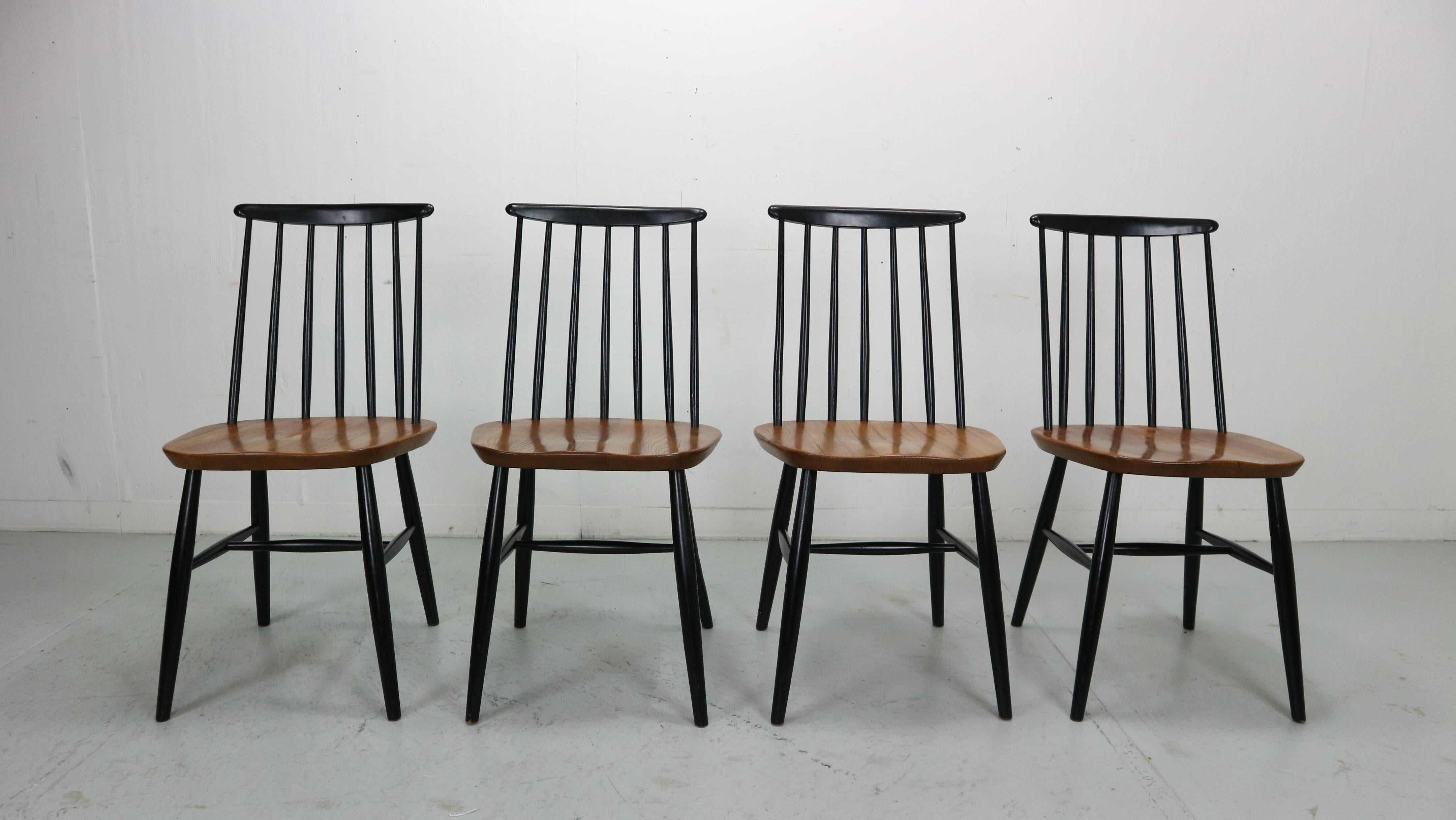 Mid-Century Modern Fanett Dining Chairs by Ilmari Tapiovaara for Stol Kamnik, Set of 4