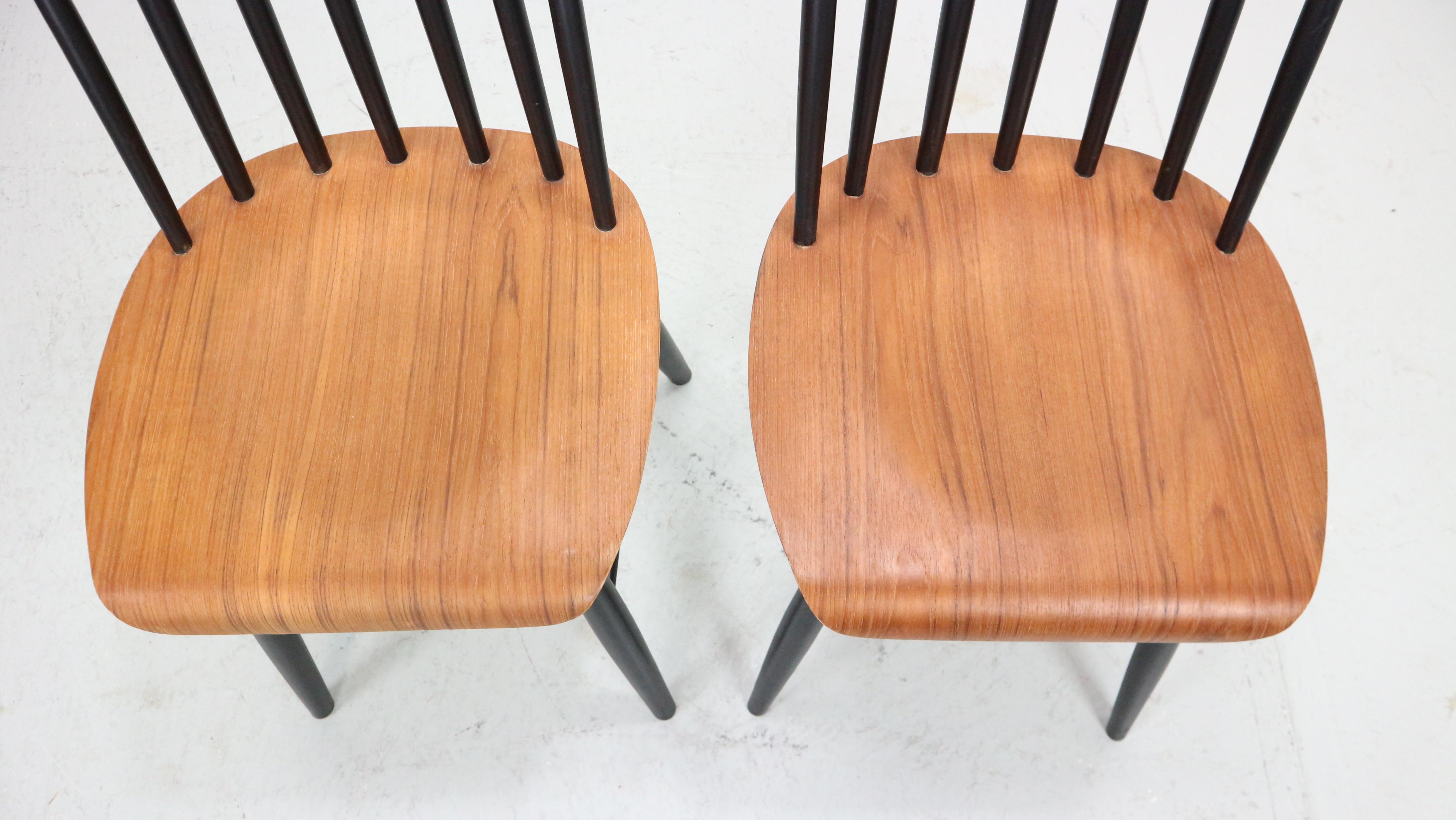 Beech Fanett Dining Chairs by Ilmari Tapiovaara, Set of 2